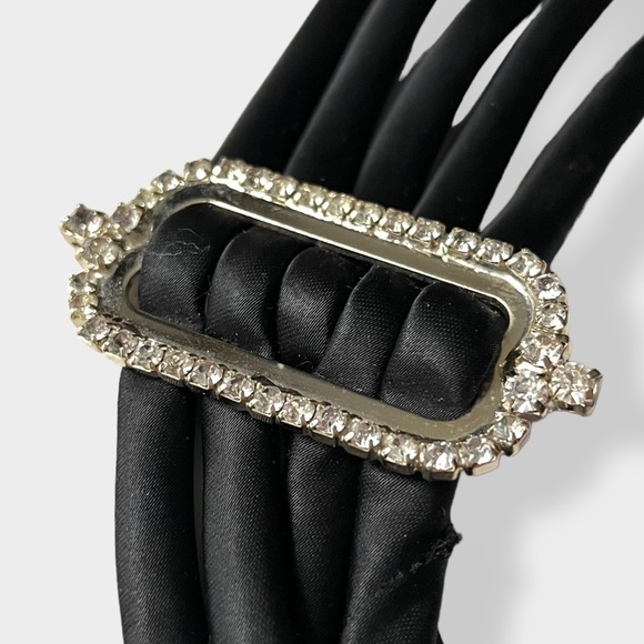 William deLillo Vintage 70s Satin Rhinestone Belt Statement Designer Couture - Picture 8 of 14